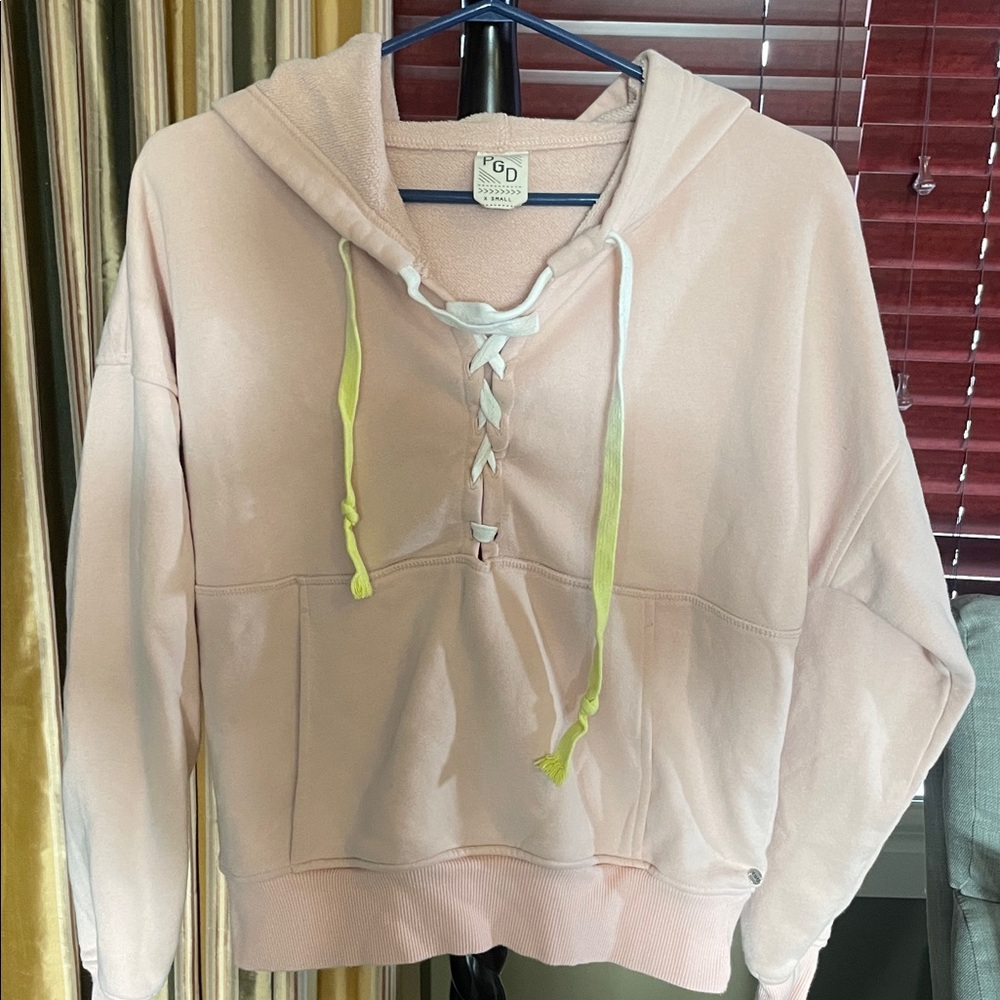 Women's Pink Lace-Up Hoodie